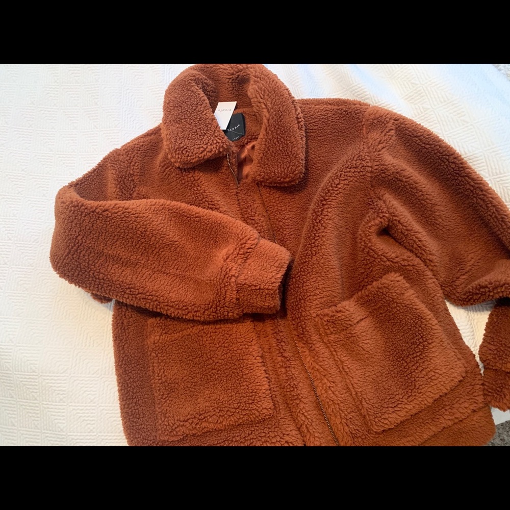 Rust Faux Shearling Jacket